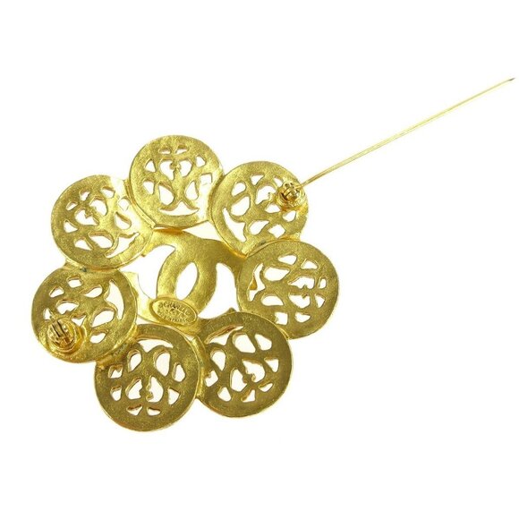 Chanel Flower Brooch Pin Gold 95A 73726 - Picture 3 of 4